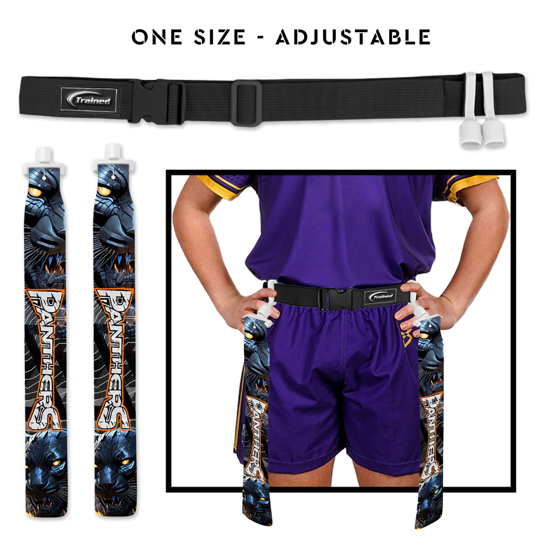 Trained Custom Flag Football Belt (Panthers)