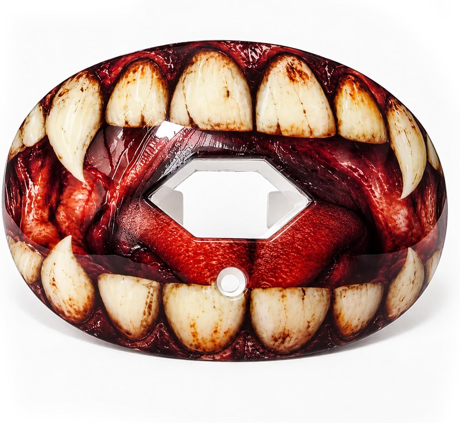 Football Mouth Guard with Strap for Youth & Adults - Monster Teeth