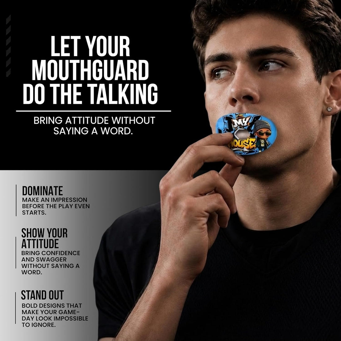 Football Mouth Guard with Strap for Youth & Adults - My House