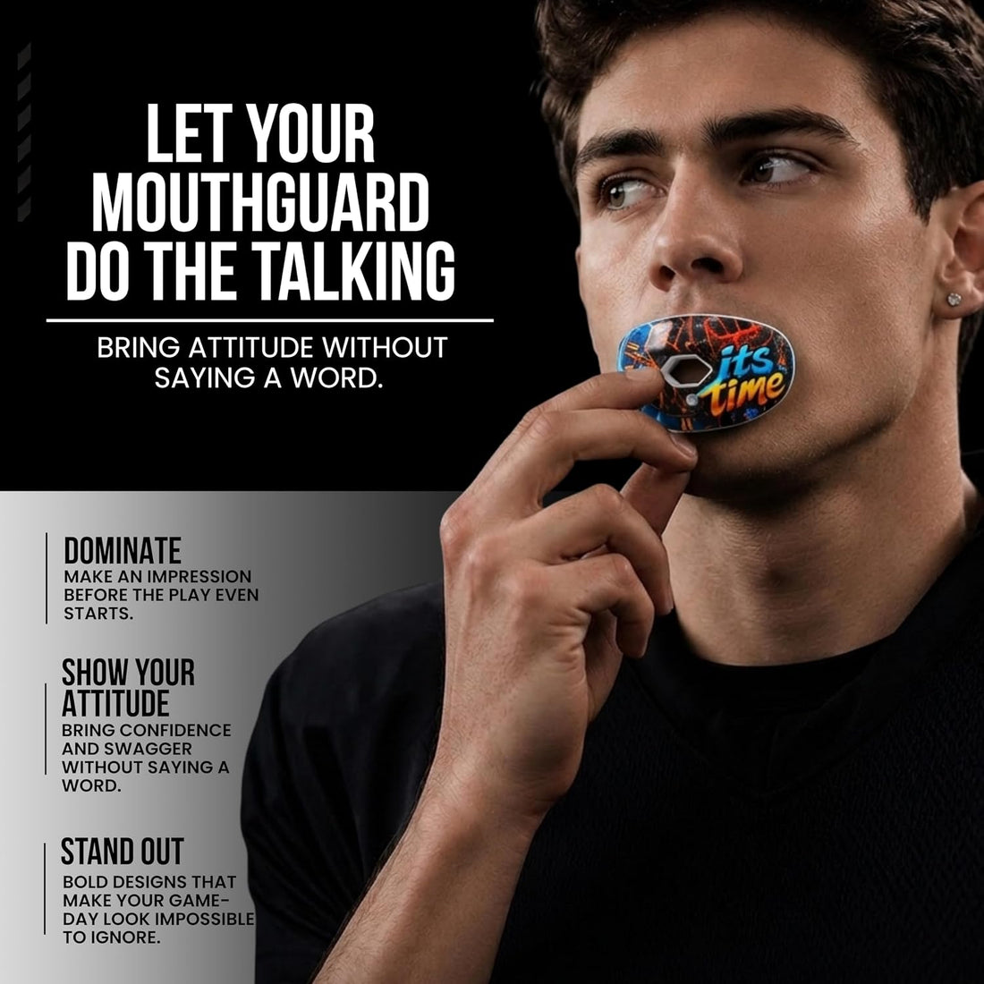 Football Mouth Guard with Strap for Youth & Adults - Its Time