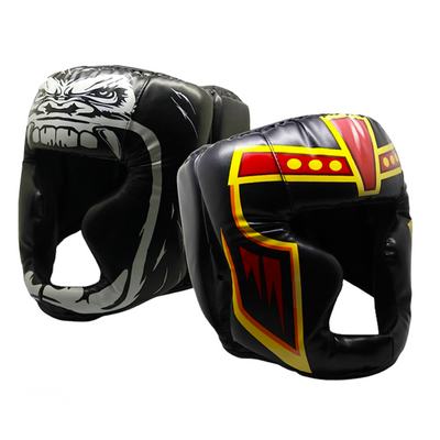 TRAINED Boxing Headgear Black S/L Use for MMA Training Kickboxing, Muay Thai, Sparring, Karate and Taekwondo Head Guard.