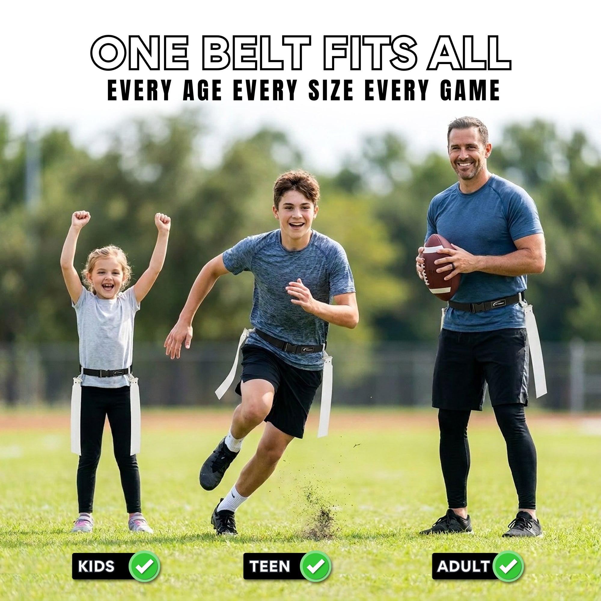 Trained 10 Man Flag Football Belt Pop Set