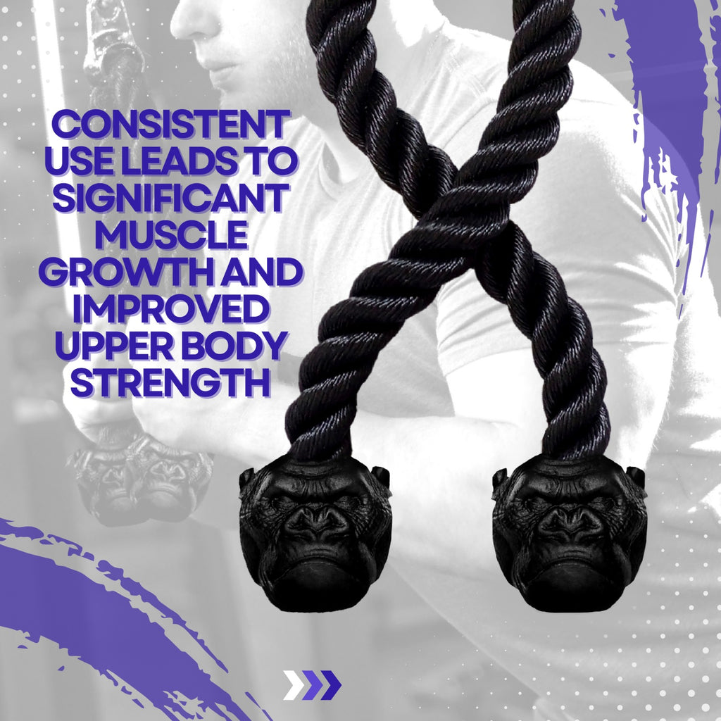 Triceps Rope Pull Down Cable Rope With Motivational Gorilla Heads, 27 ...