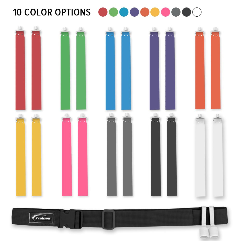 Trained Flag Football Set – Adjustable Flag Football Belt with 2 Flags & Audible Pop.