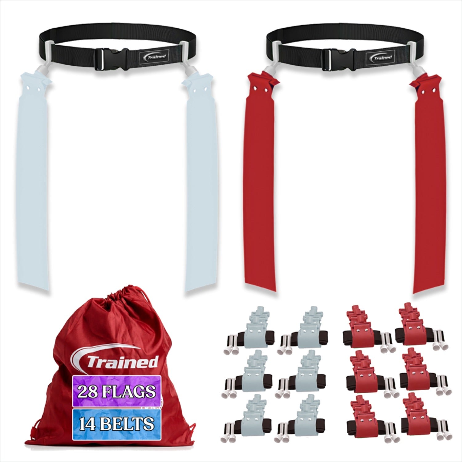 14 Man Adjustable Flag Football Belt Set, One Size Fits All