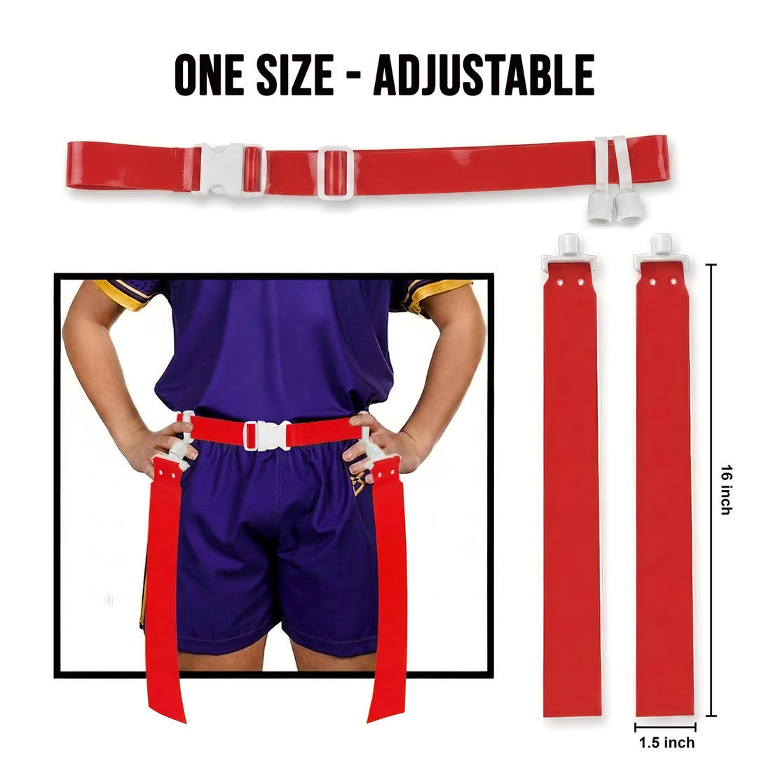 2 Person Flag Football Belts (Red)