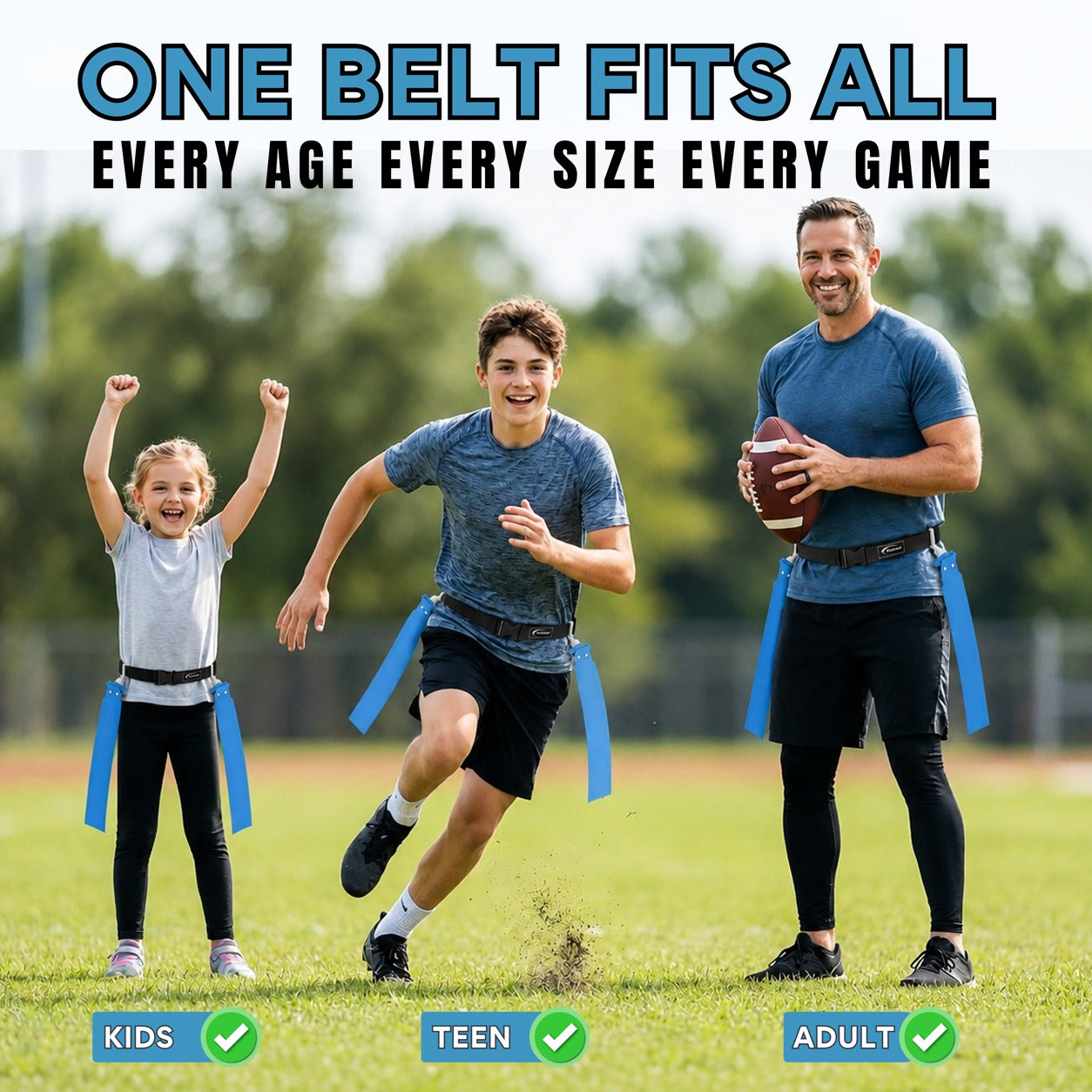 Trained 10 Man Flag Football Belt Pop Set