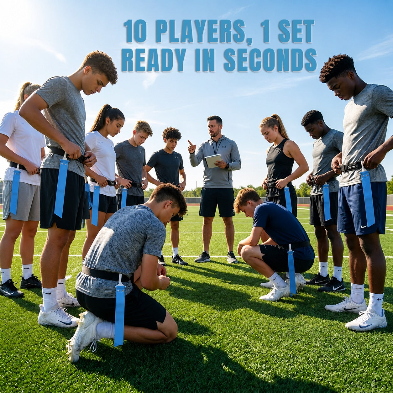 Trained 10 Man Flag Football Belt Pop Set