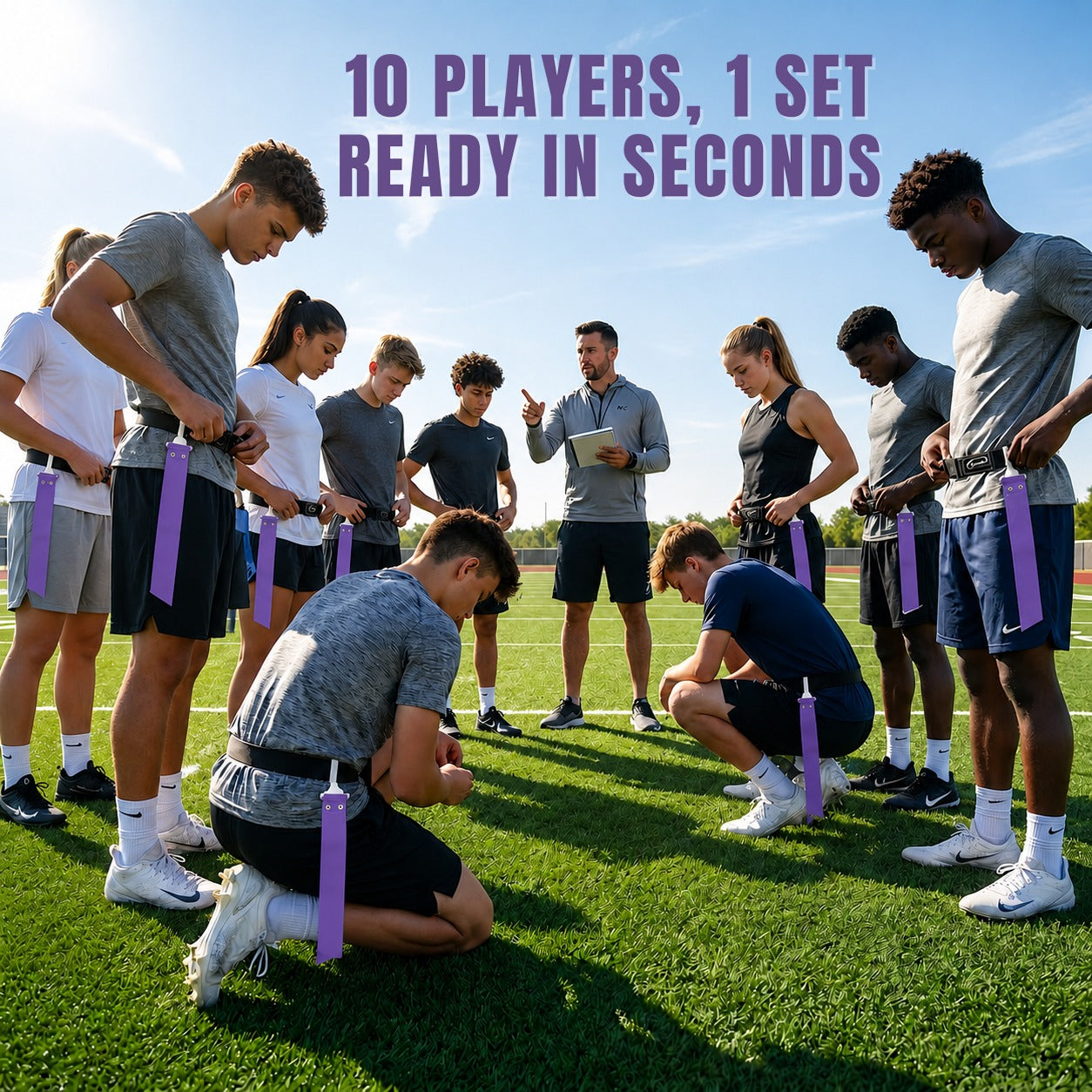Trained 10 Man Flag Football Belt Pop Set