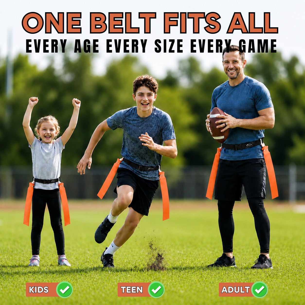 Trained 10 Man Flag Football Belt Pop Set