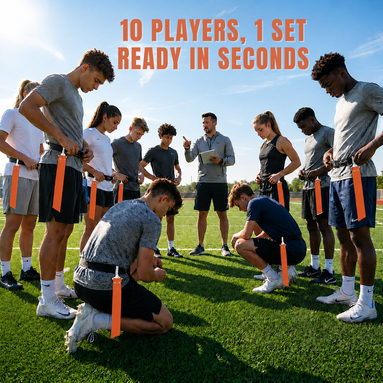 Trained 10 Man Flag Football Belt Pop Set