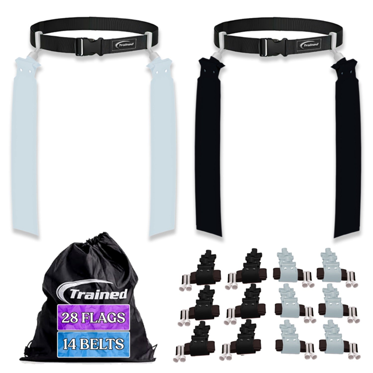 14 Man Adjustable Flag Football Belt Set, One Size Fits All