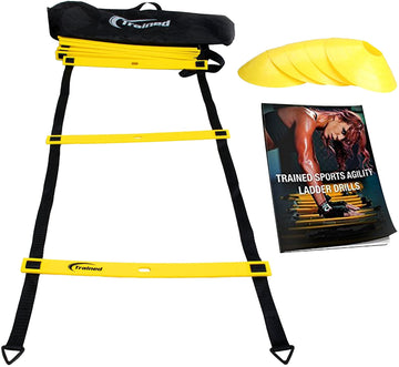 Trained Agility Ladder Bundle 6 Sports Cones, 2 Agility Drills eBook and Carry Case