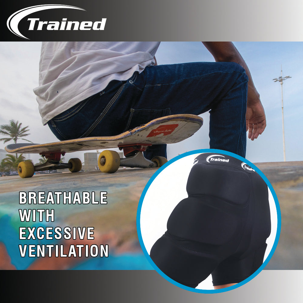 Trained Padded Protective Shorts for Snowboarding, Skiing, Skating, Outdoors, Extreme Sports: 3D Hip, Butt and Tailbone Protection