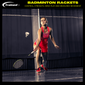 Trained Premium Quality Set of Badminton Rackets, Pair of 2 Rackets, Lightweight & Sturdy, with 5 LED SHUTTLECOCKS, for Professional & Beginner Players Adults and Children, Carrying Bag Included